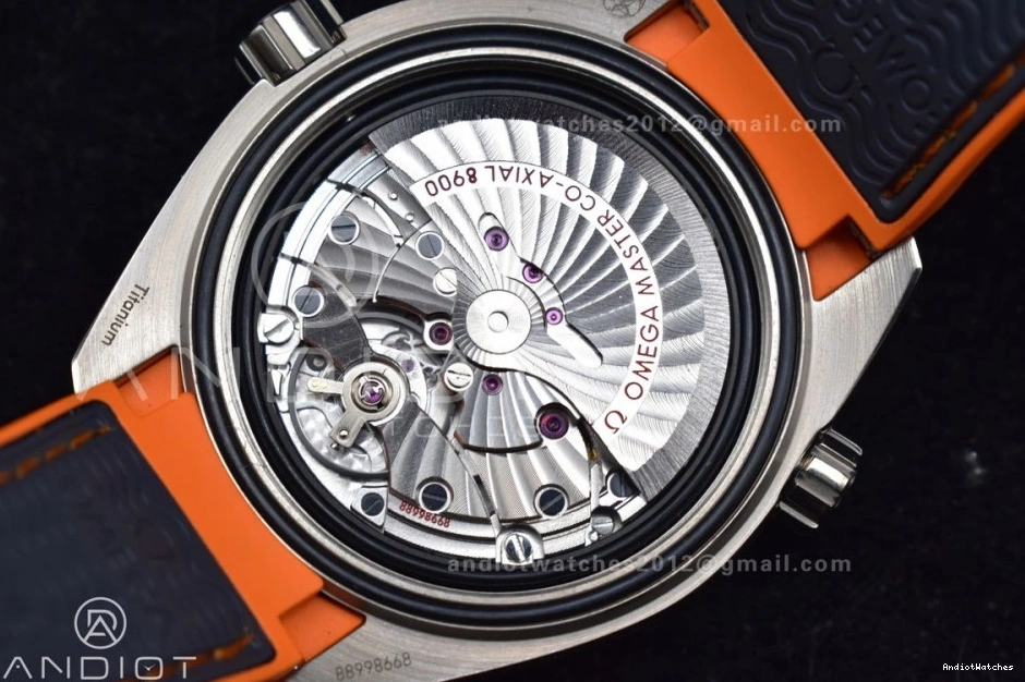 on 43.5mm Black Clone Dial Planet Bezel Best 1010 SS VSF Ocean Edition Super Orange A8900 Gray Trendsetting Strap Nylon V 1:1 0202